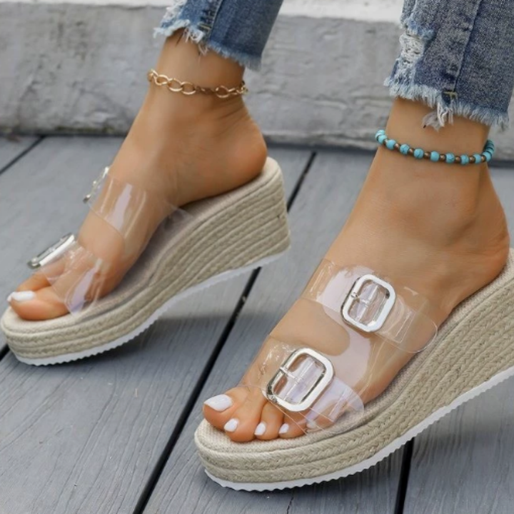 Women Chic Wedge Slide Sandals Open Toe Slip-On Summer Platform