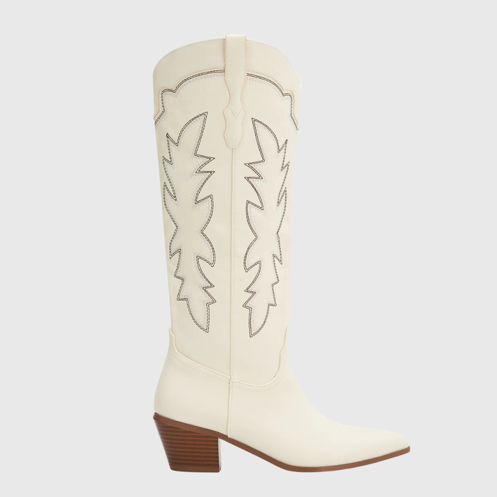 Women Classic Chic Western Cowboy Boots with Block Heel for Autumn